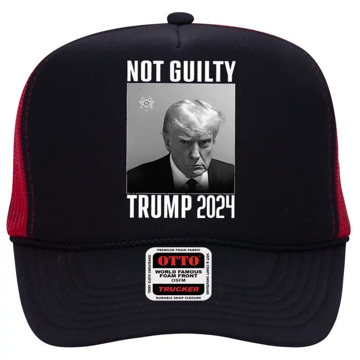 Not Guilty Trump 2024 High Crown Mesh Trucker Hat