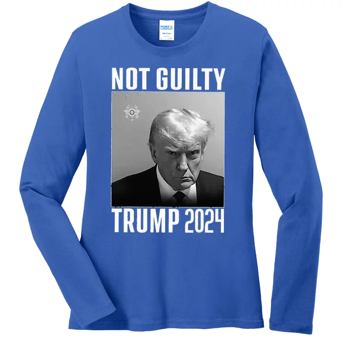 Not Guilty Trump 2024 Ladies Long Sleeve Shirt