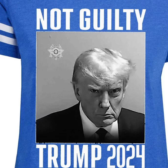 Not Guilty Trump 2024 Enza Ladies Jersey Football T-Shirt