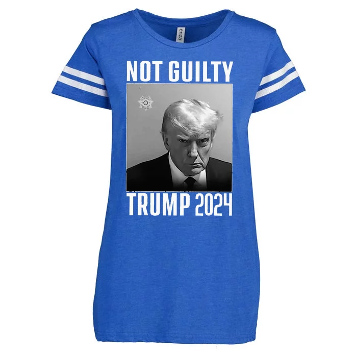 Not Guilty Trump 2024 Enza Ladies Jersey Football T-Shirt