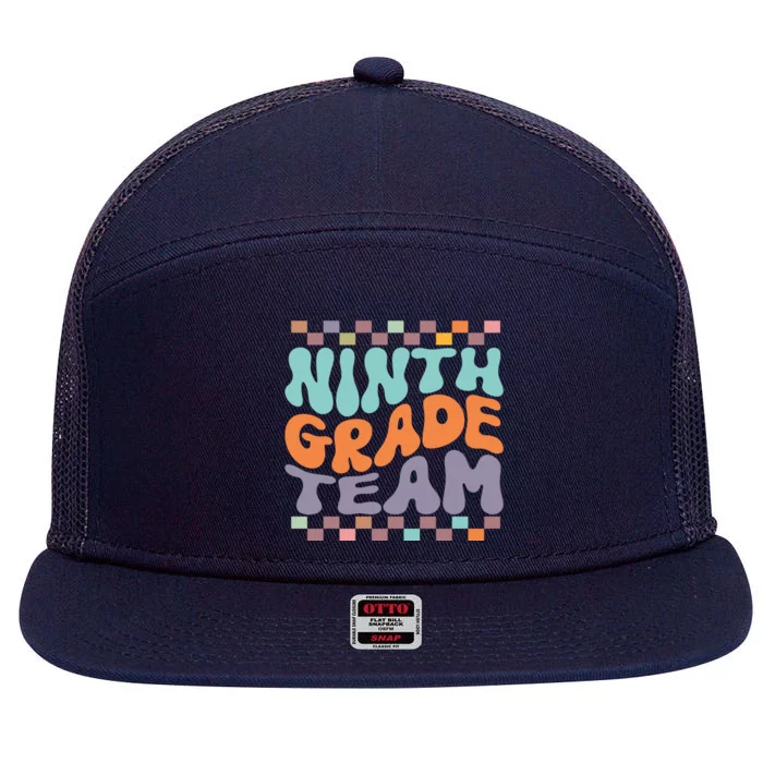 Ninth Grade Team Teacher Student Back To School 9th Grade Gift 7 Panel Mesh Trucker Snapback Hat