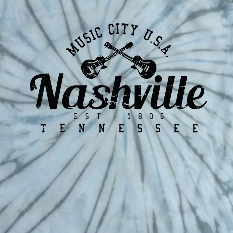 Nashville Guitar Tennessee Country Music City Gift Souvenir Tie-Dye T-Shirt