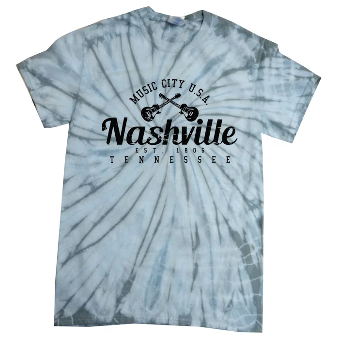 Nashville Guitar Tennessee Country Music City Gift Souvenir Tie-Dye T-Shirt