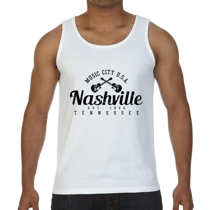 Nashville Guitar Tennessee Country Music City Gift Souvenir Comfort Colors® Tank Top