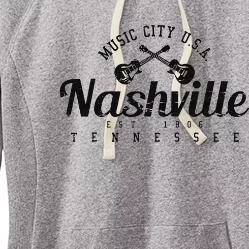 Nashville Guitar Tennessee Country Music City Gift Souvenir Women's Fleece Hoodie