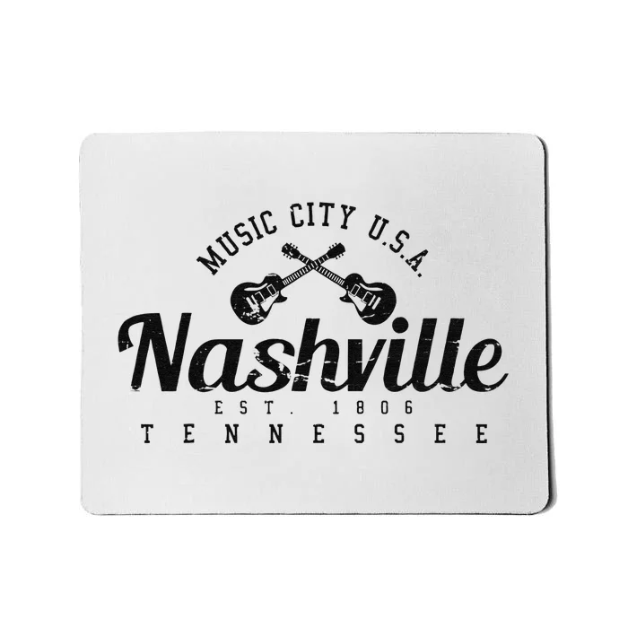 Nashville Guitar Tennessee Country Music City Gift Souvenir Mousepad