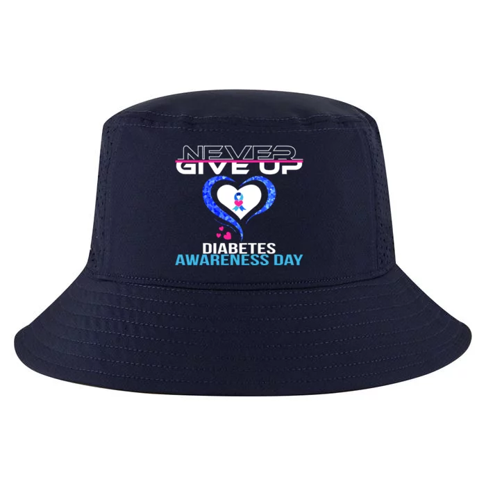 Never Give Up Diabetes Awareness Day Cool Comfort Performance Bucket Hat