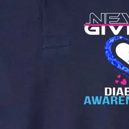 Never Give Up Diabetes Awareness Day Softstyle Adult Sport Polo