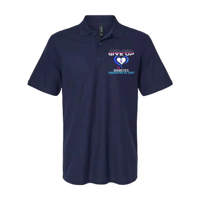 Never Give Up Diabetes Awareness Day Softstyle Adult Sport Polo