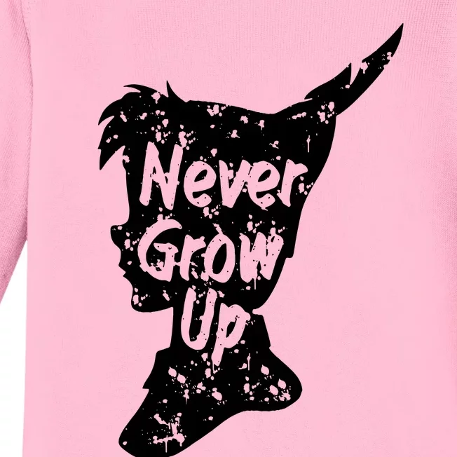 Never Grow Up Baby Long Sleeve Bodysuit