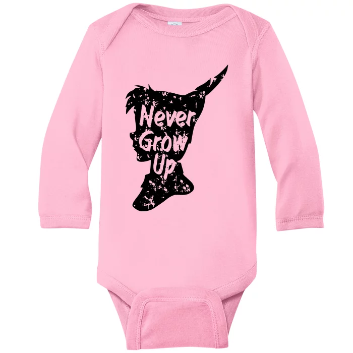 Never Grow Up Baby Long Sleeve Bodysuit