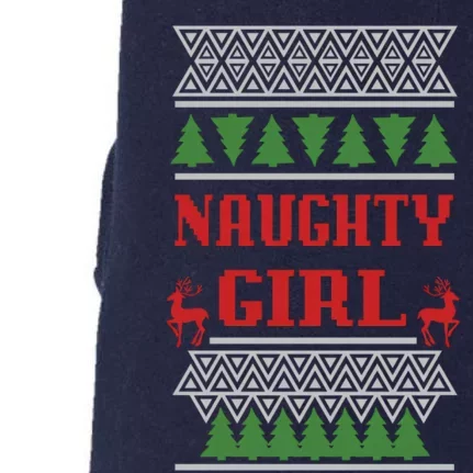 Naughty Girl Ugly Christmas Doggie 3-End Fleece Hoodie