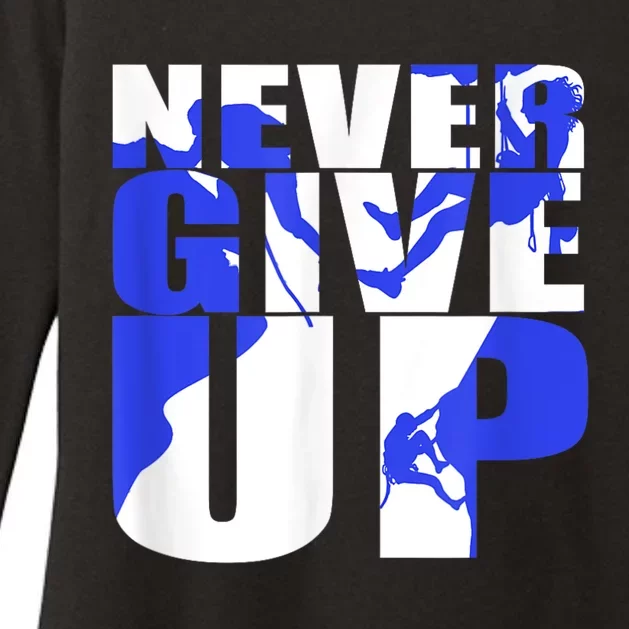 Never Give Up Womens CVC Long Sleeve Shirt