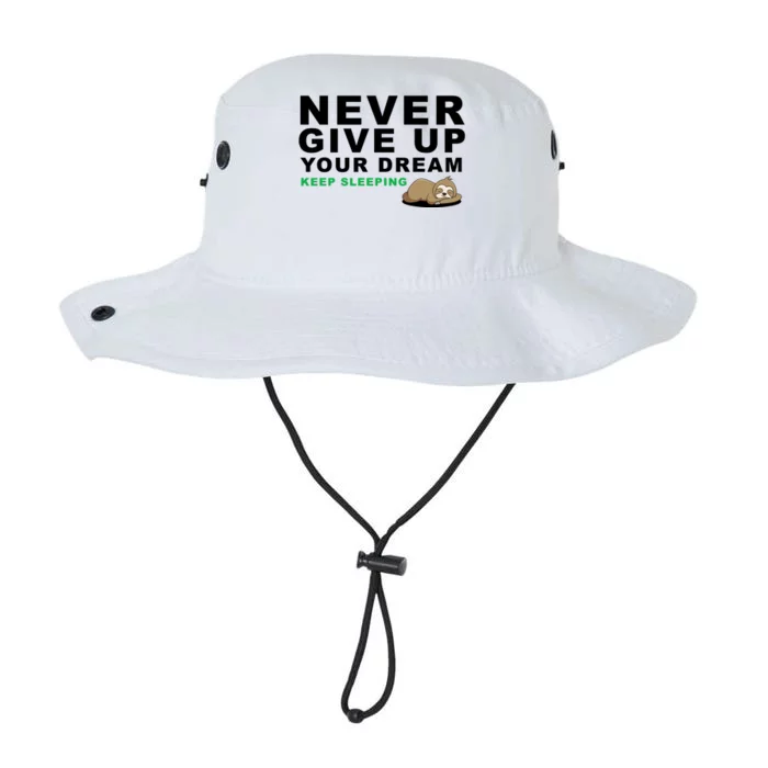 Never Give Up Your Dream Keep Sleeping Funny Sloth Legacy Cool Fit Booney Bucket Hat