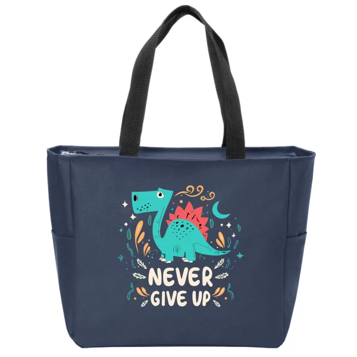 Never Give Up Zip Tote Bag