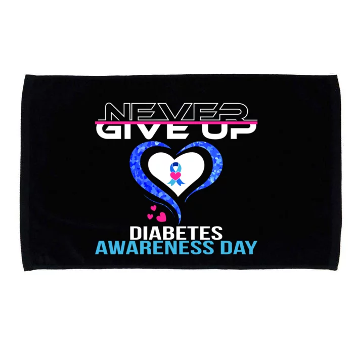 Never Give Up Diabetes Awareness Day Microfiber Hand Towel