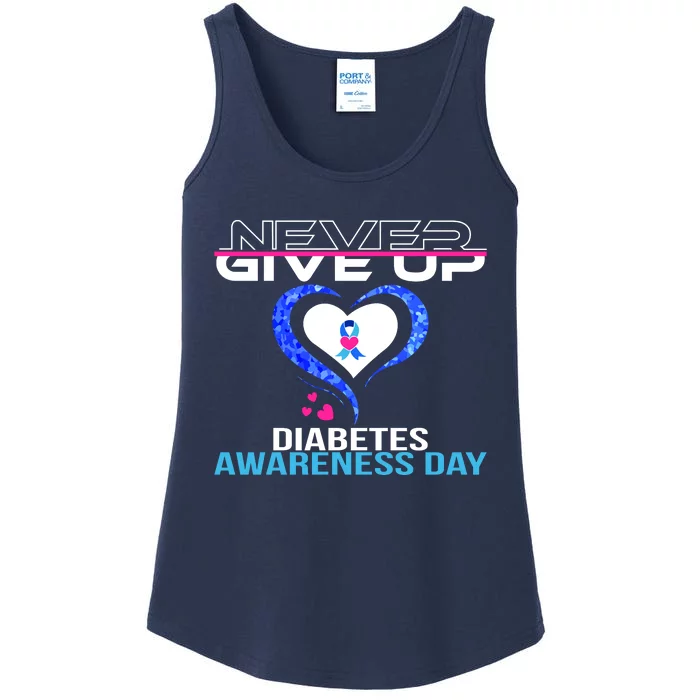 Never Give Up Diabetes Awareness Day Ladies Essential Tank