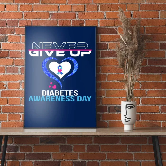 Never Give Up Diabetes Awareness Day Poster