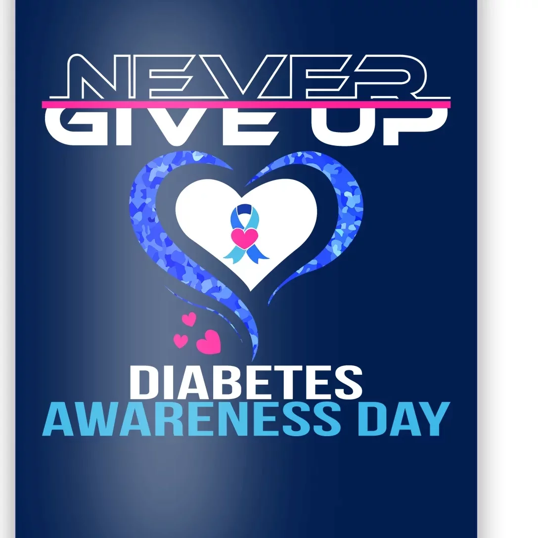 Never Give Up Diabetes Awareness Day Poster