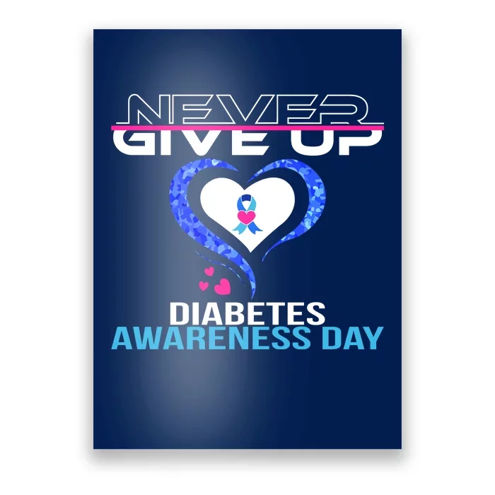 Never Give Up Diabetes Awareness Day Poster