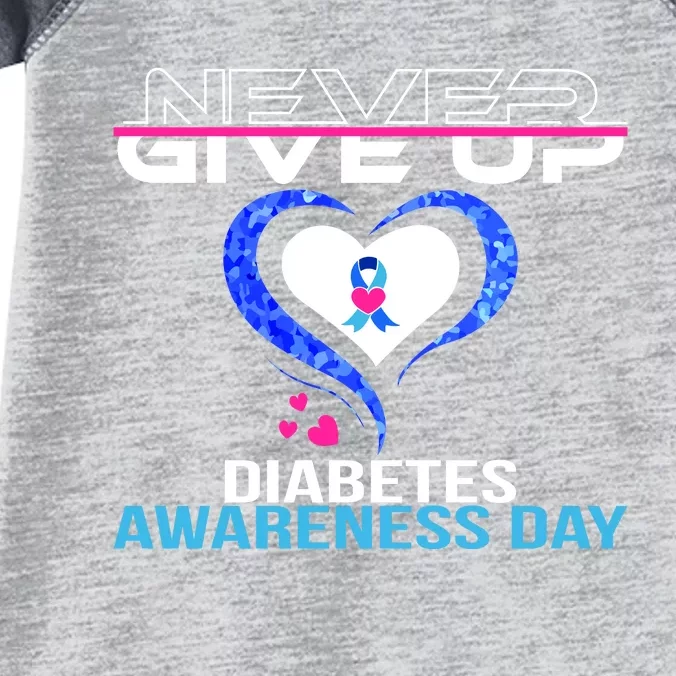 Never Give Up Diabetes Awareness Day Infant Baby Jersey Bodysuit