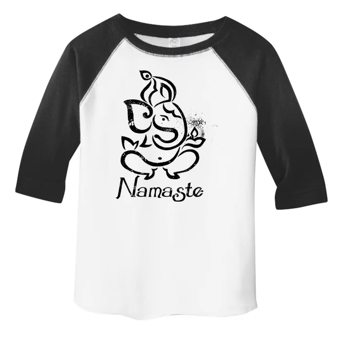 Namaste Ganesh Yoga With Vintage Indian Elephant Design Gift Toddler Fine Jersey T-Shirt