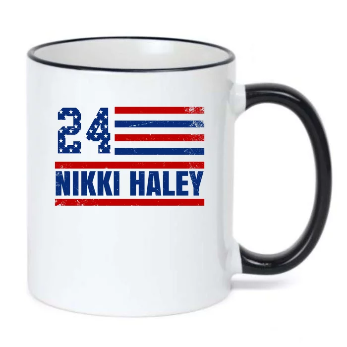 Nikki Haley 2024 American Flag Election Black Color Changing Mug