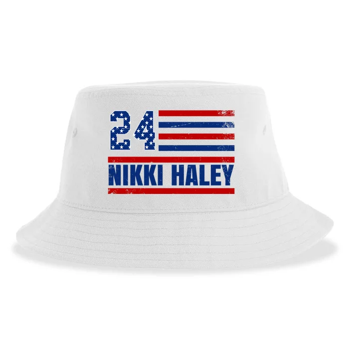 Nikki Haley 2024 American Flag Election Sustainable Bucket Hat