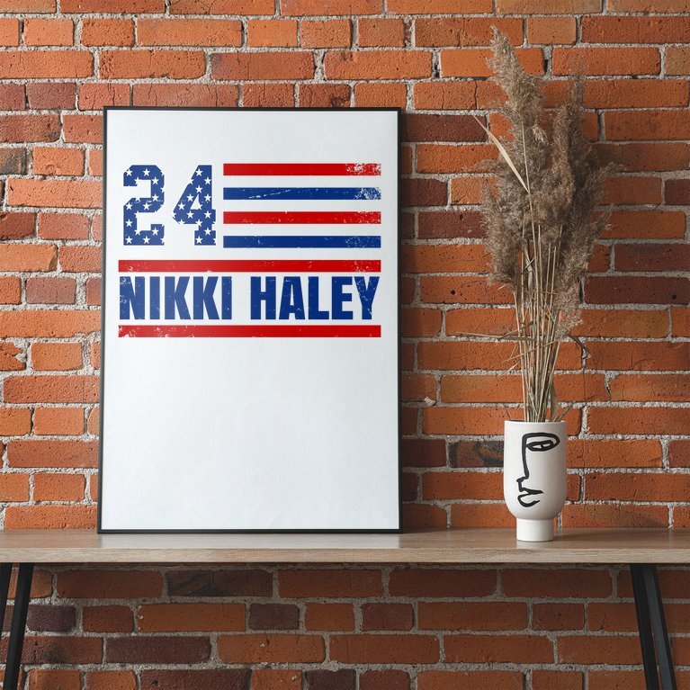 Nikki Haley 2024 American Flag Election Poster TeeShirtPalace