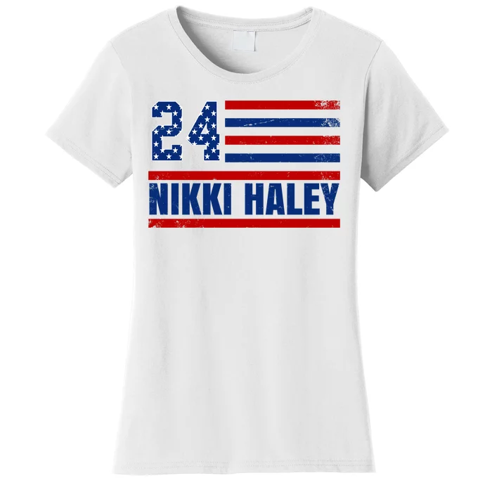 Nikki Haley 2024 American Flag Election Women's T-Shirt