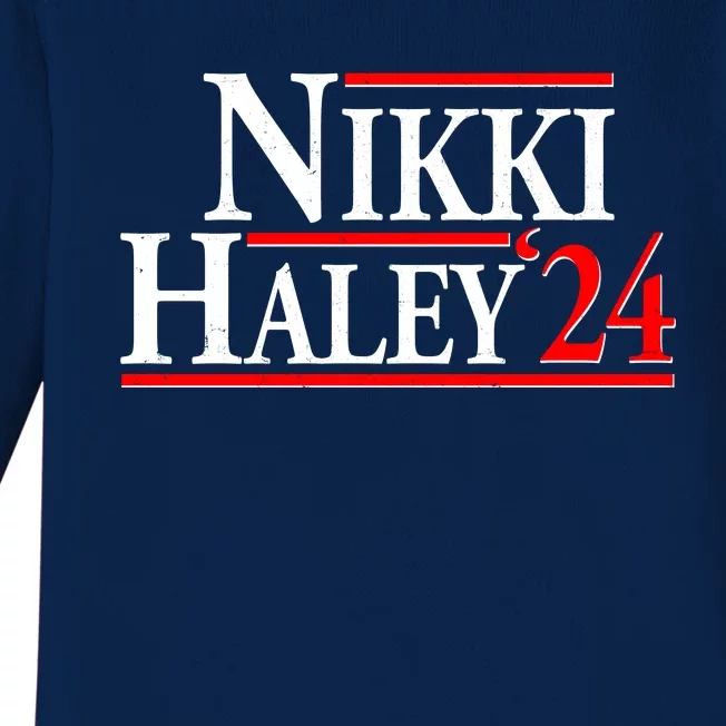 Nikki Haley 2024 For President Election Baby Long Sleeve Bodysuit