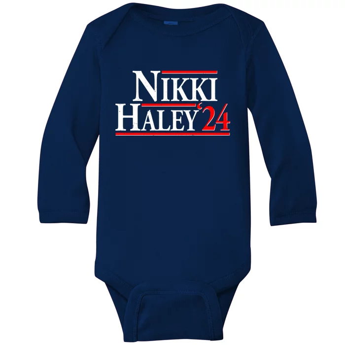 Nikki Haley 2024 For President Election Baby Long Sleeve Bodysuit