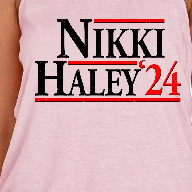 Nikki Haley 2024 For President Election Women's Knotted Racerback Tank