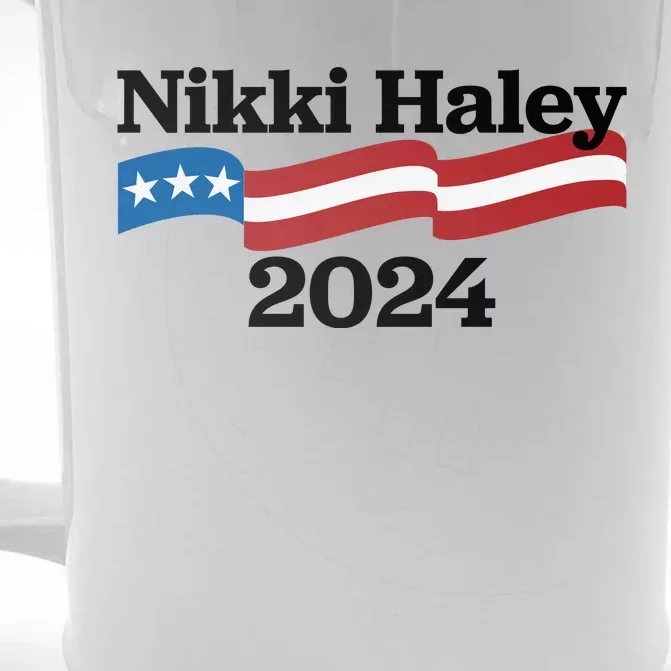 Nikki Haley 2024 For President Flag Logo Front & Back Beer Stein