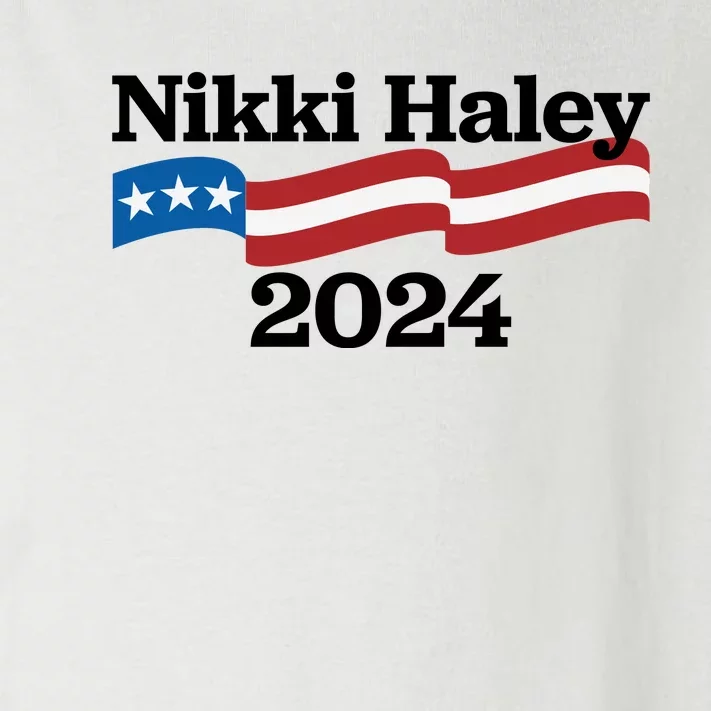 Nikki Haley 2024 For President Flag Logo Toddler Long Sleeve Shirt