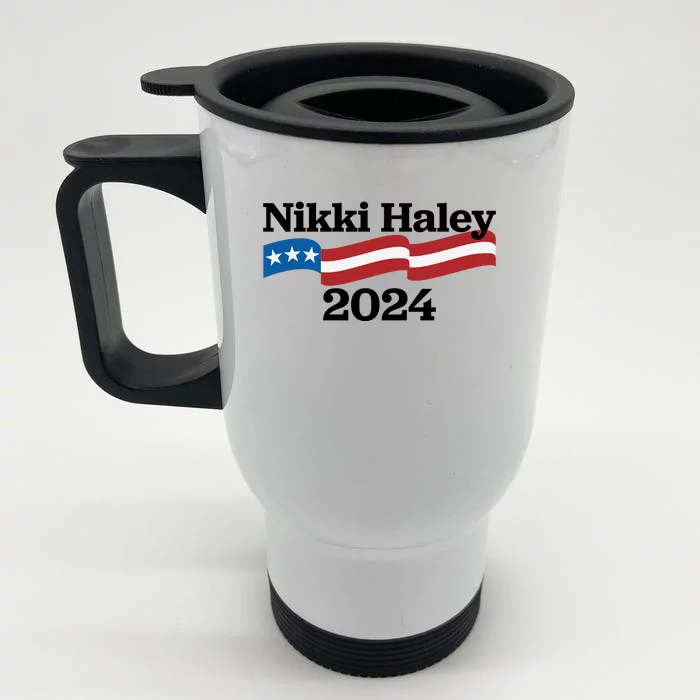 Nikki Haley 2024 For President Flag Logo Front & Back Stainless Steel Travel Mug