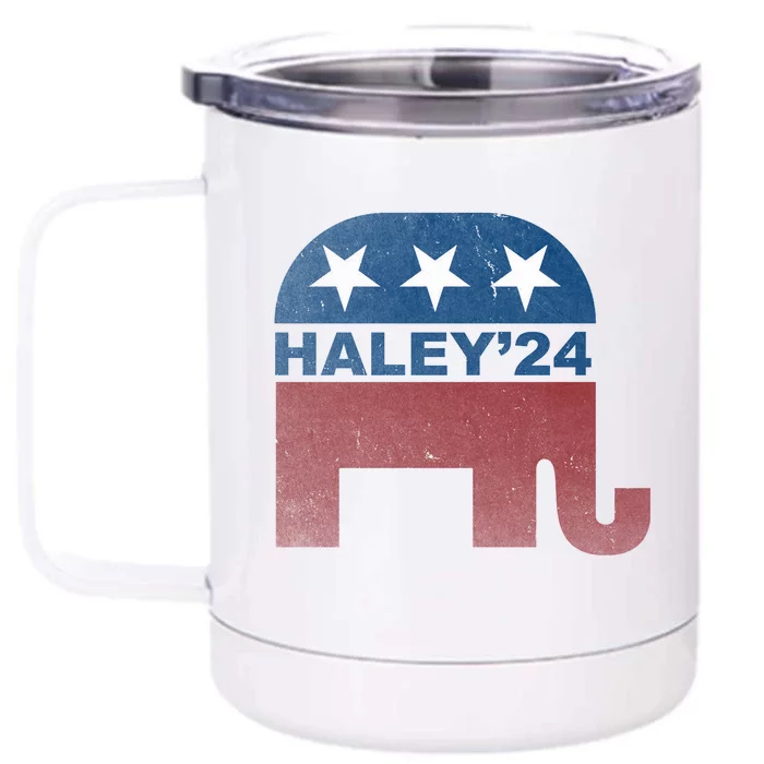 Nikki Haley 2024 For President Vintage Front & Back 12oz Stainless Steel Tumbler Cup