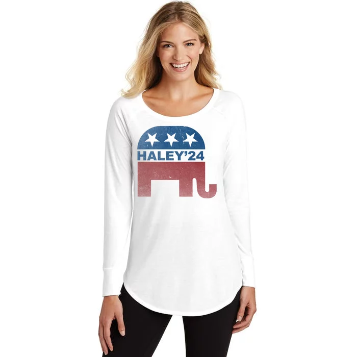 Nikki Haley 2024 For President Vintage Women's Perfect Tri Tunic Long Sleeve Shirt