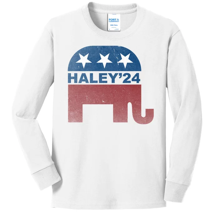 Nikki Haley 2024 For President Vintage Kids Long Sleeve Shirt