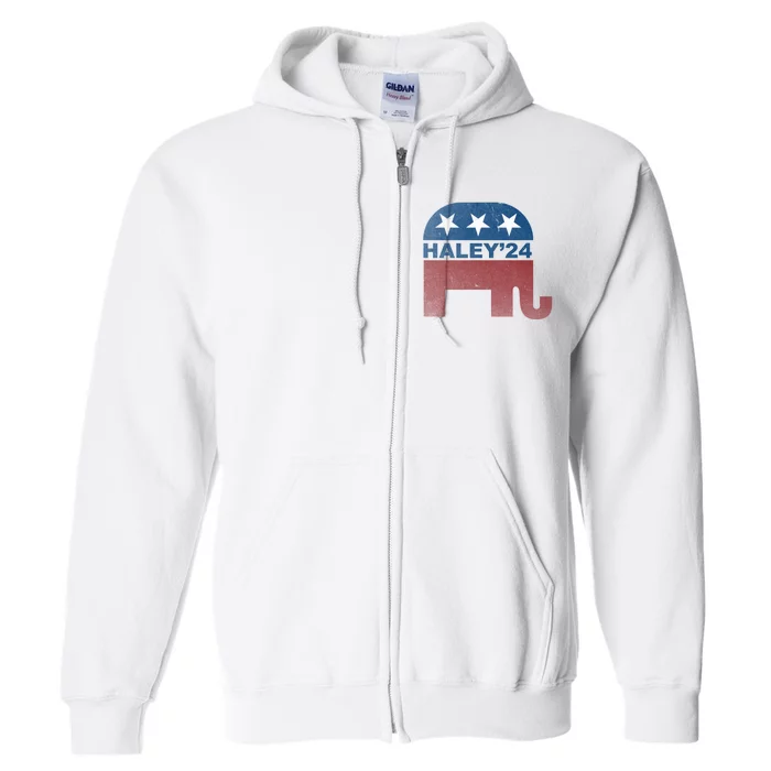 Nikki Haley 2024 For President Vintage Full Zip Hoodie