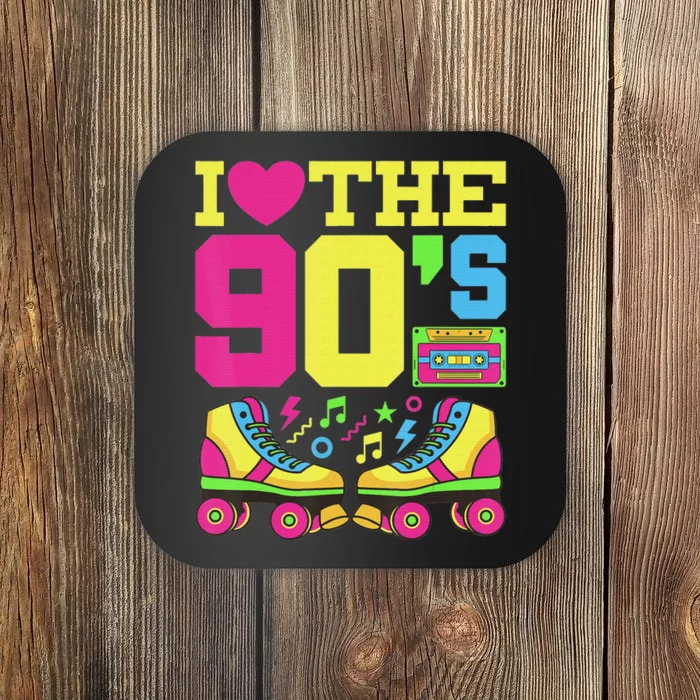 Nineties Heart 90s 1990s Fashion Theme Party Coaster