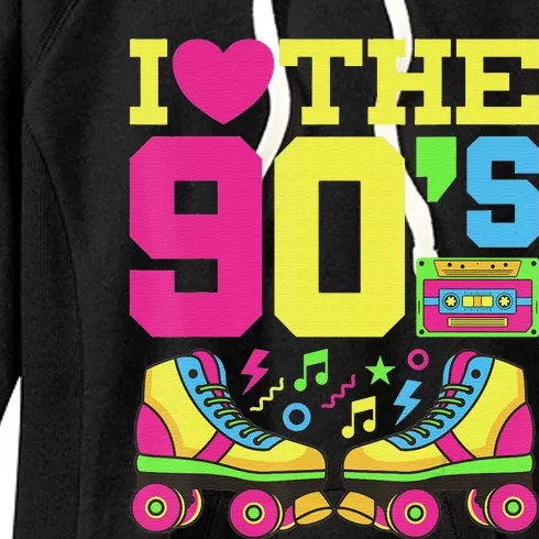 Nineties Heart 90s 1990s Fashion Theme Party Women's Fleece Hoodie