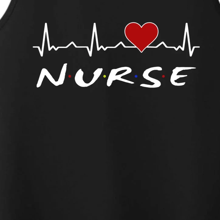 Nurse Heartbeat And Heart Gift Performance Tank