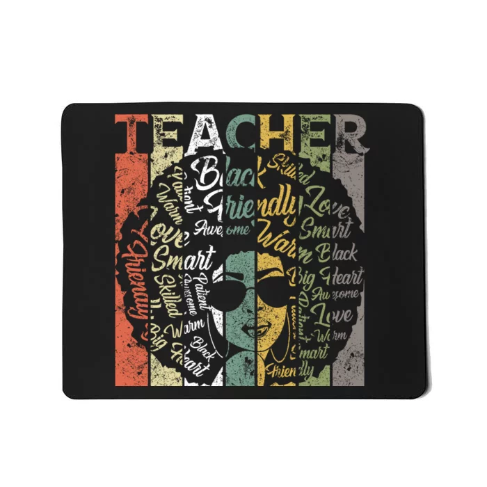 Natural Hair Afro For African American Teachers Gift Vintage Retro Mousepad