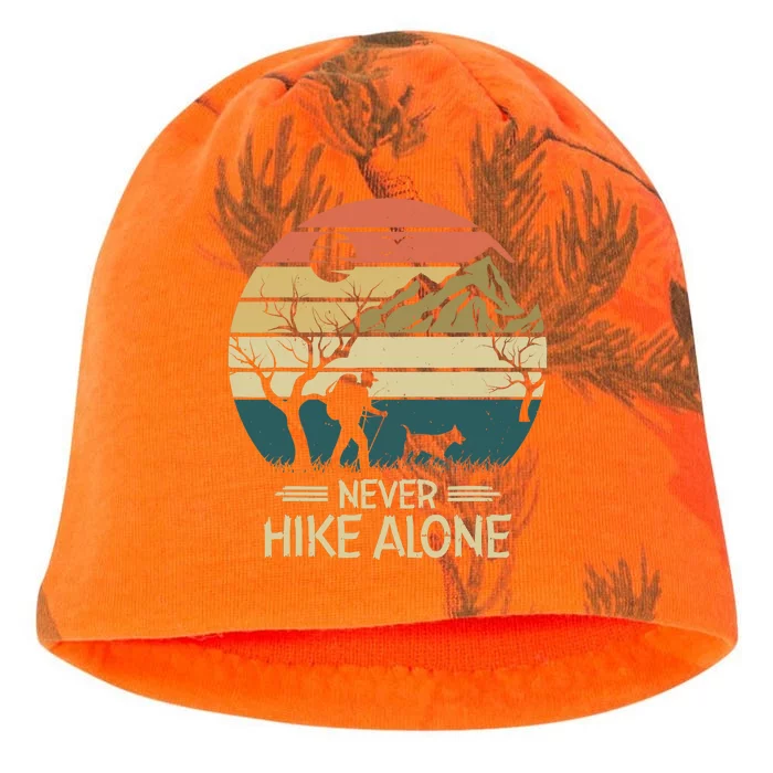 Never Hike Alone Dog Mountain Hiking Hiker Kati - Camo Knit Beanie