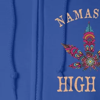 Namastay High AF Yoga Lover Namaste Weed Leaf Full Zip Hoodie