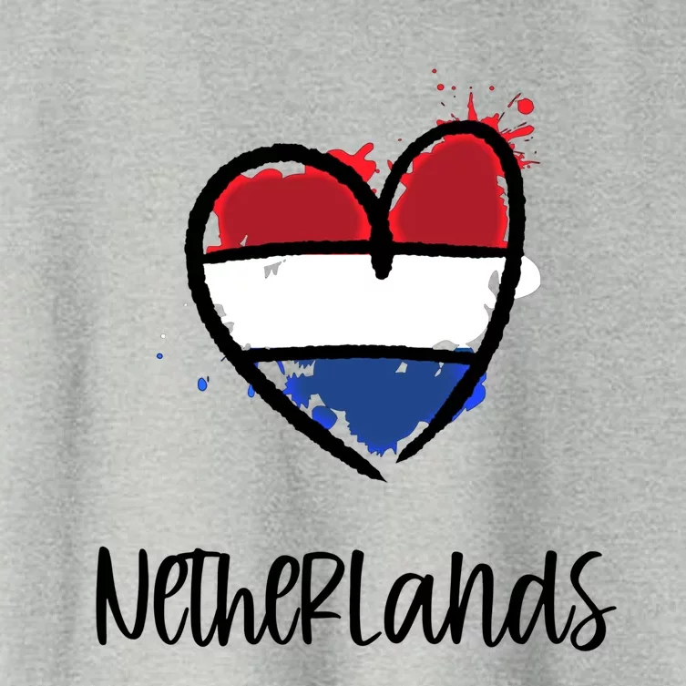 Netherland Heart Art Flag Cute Europe Minimal Dutch Gift Cool Gift Women's Crop Top Tee