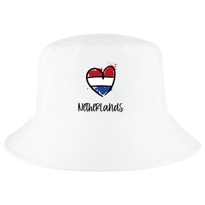 Netherland Heart Art Flag Cute Europe Minimal Dutch Gift Cool Gift Cool Comfort Performance Bucket Hat