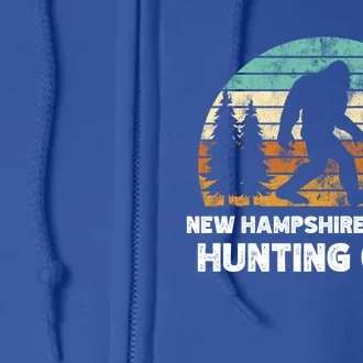 New Hampshire Bigfoot Hunting Club Sasquatch Fan Gift Full Zip Hoodie