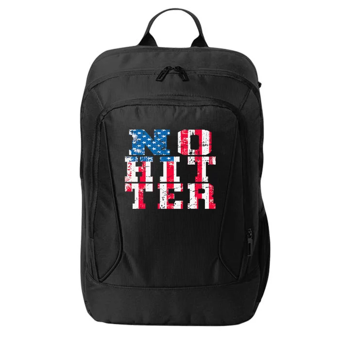 No Hitter Baseball US Flag 4th of July USA Artwork City Backpack